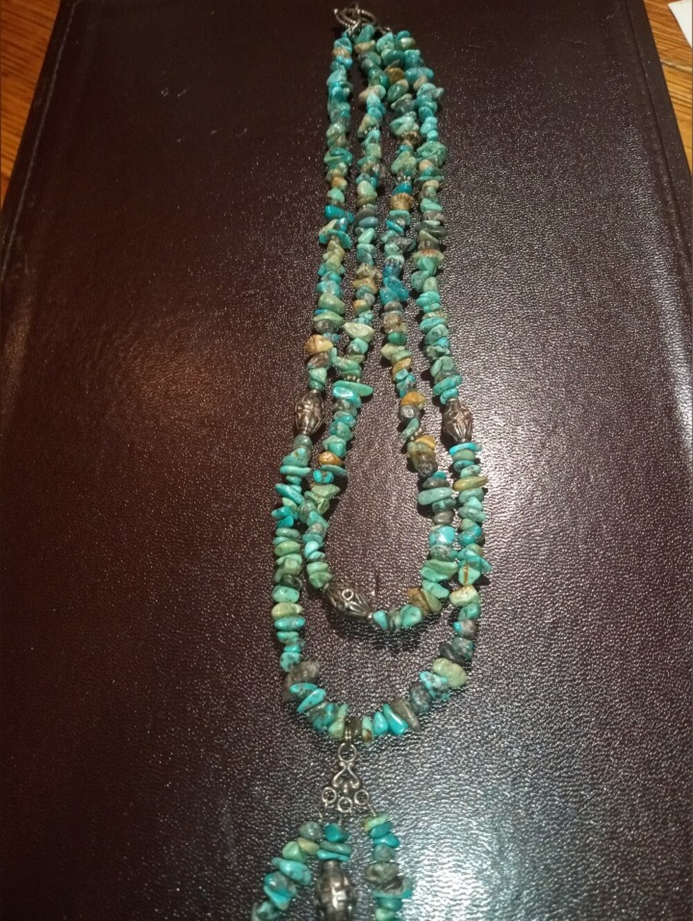 Turquoise Chip Bead Multi-Strand Necklace - Women Jewelry